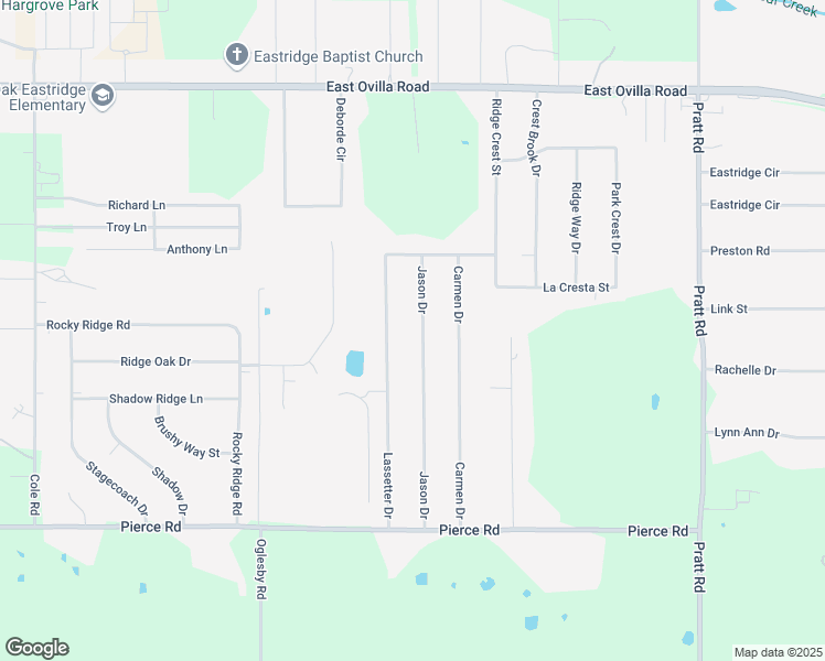 map of restaurants, bars, coffee shops, grocery stores, and more near 135 Jason Drive in Red Oak