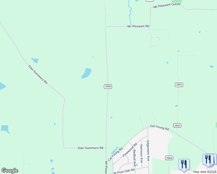 map of restaurants, bars, coffee shops, grocery stores, and more near Mt Pleasant Rd in Hallsville