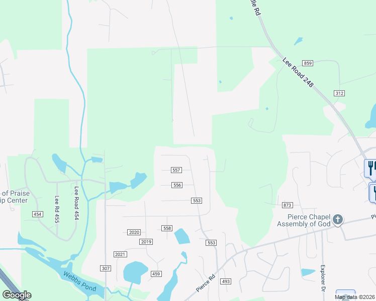 map of restaurants, bars, coffee shops, grocery stores, and more near 572 Lee Road 553 in Phenix City