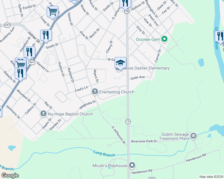 map of restaurants, bars, coffee shops, grocery stores, and more near 215 Cascade Circle in Dublin