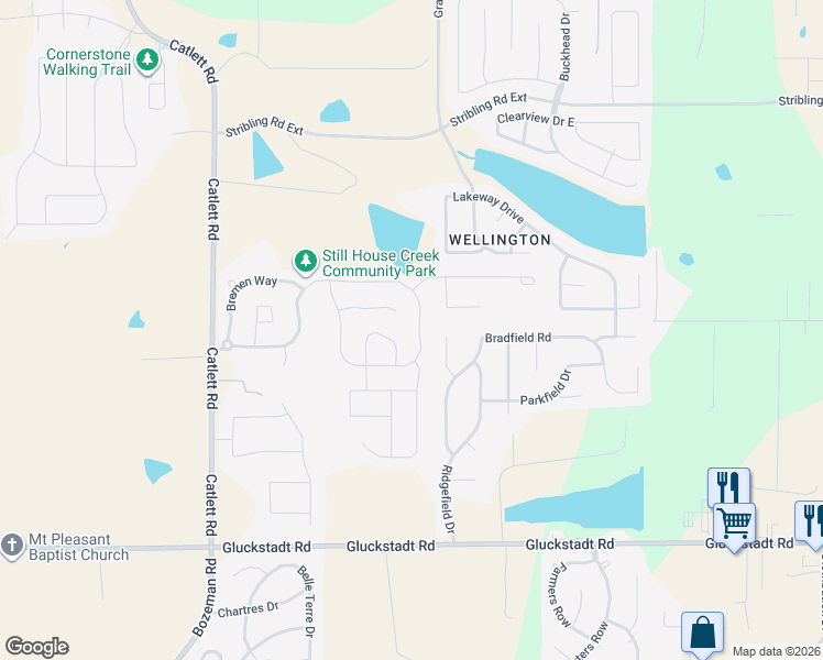 map of restaurants, bars, coffee shops, grocery stores, and more near 119 Kempen Lane in Madison