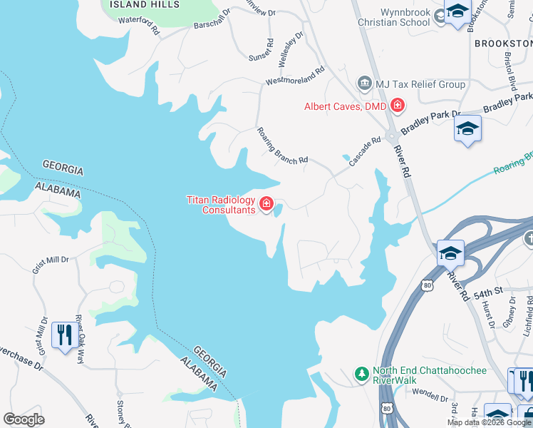 map of restaurants, bars, coffee shops, grocery stores, and more near 313 Cascade Road in Columbus