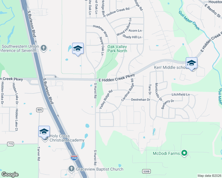 map of restaurants, bars, coffee shops, grocery stores, and more near 766 Little Ridge Court in Burleson