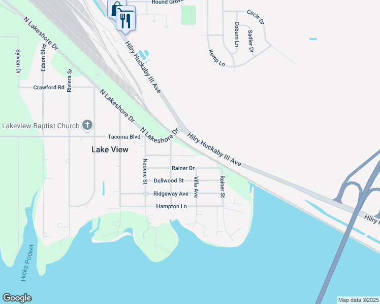 map of restaurants, bars, coffee shops, grocery stores, and more near 4134 Rockford Street in Shreveport