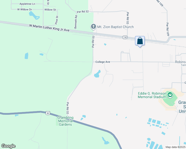 map of restaurants, bars, coffee shops, grocery stores, and more near 322 Igoe Inn Road in Grambling