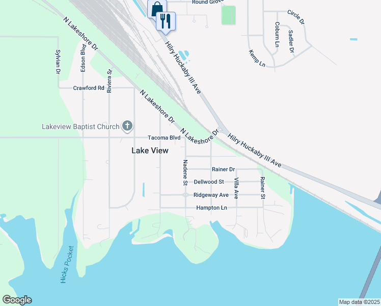 map of restaurants, bars, coffee shops, grocery stores, and more near 4232 Rockford Street in Shreveport