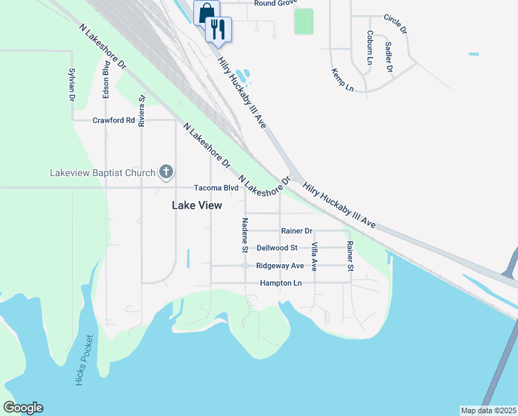 map of restaurants, bars, coffee shops, grocery stores, and more near 4232 Rockford Street in Shreveport