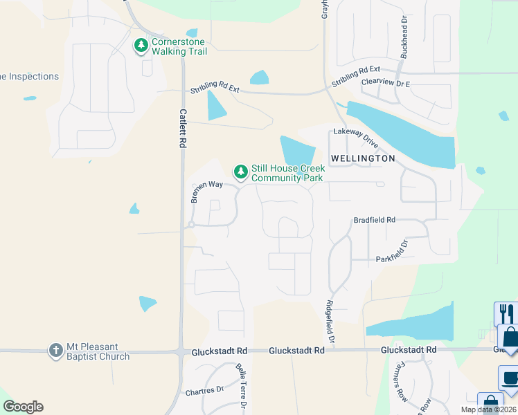 map of restaurants, bars, coffee shops, grocery stores, and more near 238 Still House Creek Drive in Madison