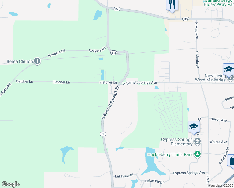 map of restaurants, bars, coffee shops, grocery stores, and more near 499 South Barnett Springs Street in Ruston