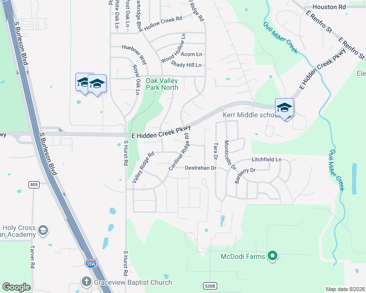 map of restaurants, bars, coffee shops, grocery stores, and more near 816 Ridge Crest Drive in Burleson