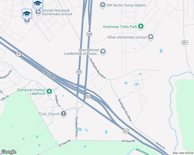 map of restaurants, bars, coffee shops, grocery stores, and more near 3815 Southgate Bend Boulevard in Midlothian