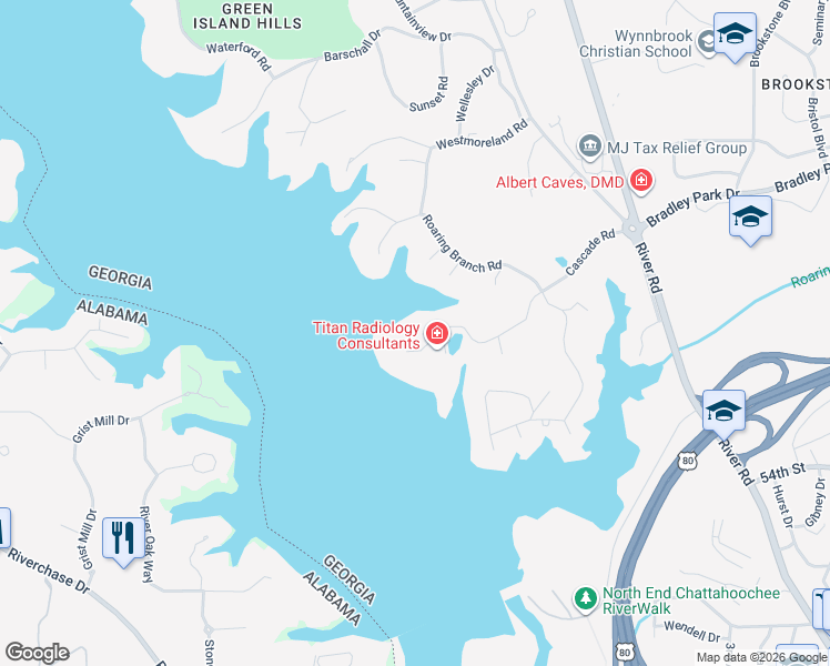 map of restaurants, bars, coffee shops, grocery stores, and more near 313 Cascade Rd in Columbus