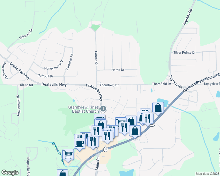 map of restaurants, bars, coffee shops, grocery stores, and more near 40 Pineywood Court in Millbrook