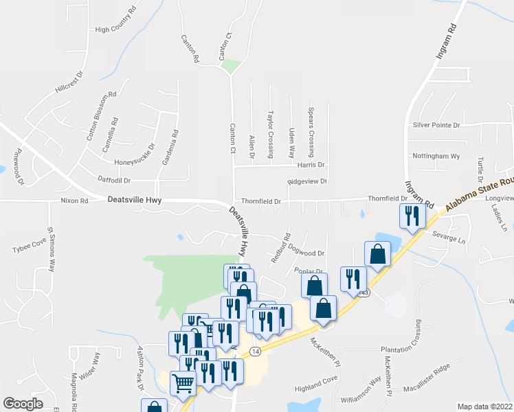 map of restaurants, bars, coffee shops, grocery stores, and more near 8 Crestwood Court in Millbrook