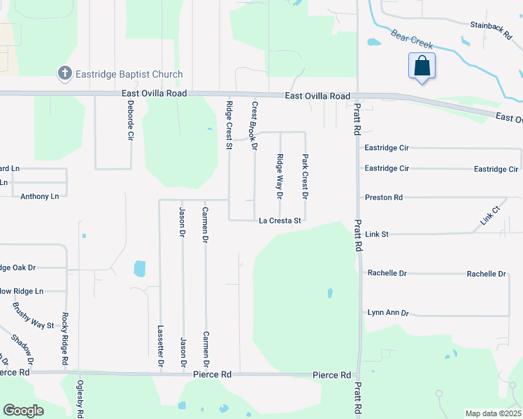 map of restaurants, bars, coffee shops, grocery stores, and more near 811 Ridge Crest Street in Red Oak