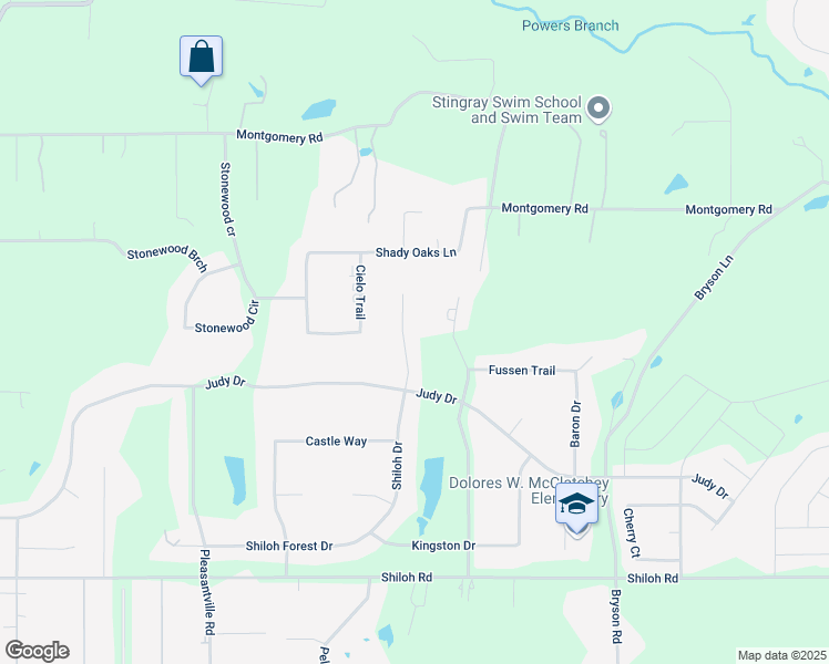 map of restaurants, bars, coffee shops, grocery stores, and more near 4042 Shiloh Trail in Midlothian