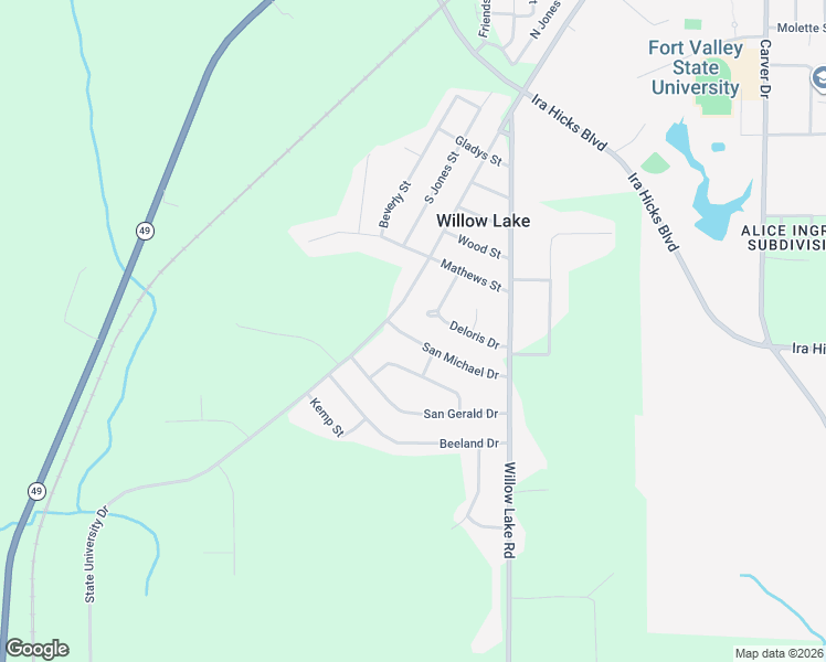 map of restaurants, bars, coffee shops, grocery stores, and more near 252 San Michael Drive in Fort Valley