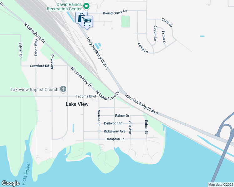 map of restaurants, bars, coffee shops, grocery stores, and more near 4223 North Lakeshore Drive in Shreveport