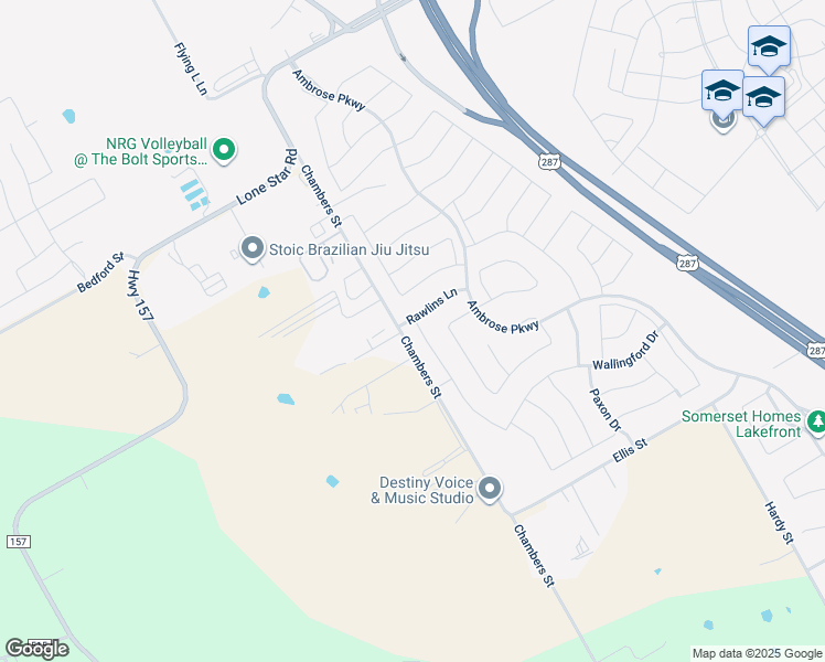 map of restaurants, bars, coffee shops, grocery stores, and more near 2802 Chesterfield Ln in Venus
