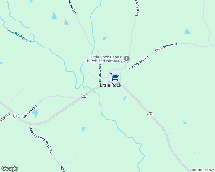 map of restaurants, bars, coffee shops, grocery stores, and more near 6462 Mississippi 494 in Little Rock