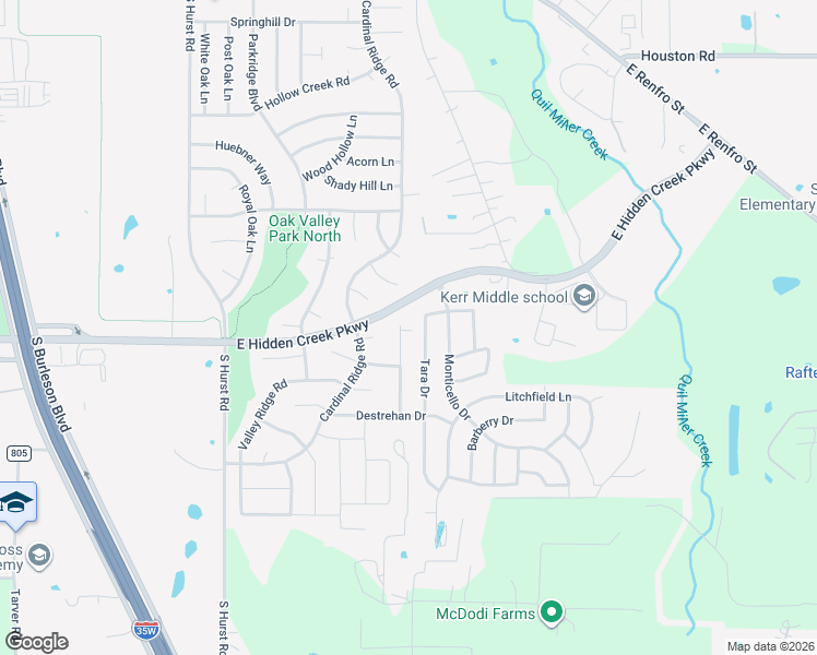map of restaurants, bars, coffee shops, grocery stores, and more near 1004 Garden Ridge Drive in Burleson