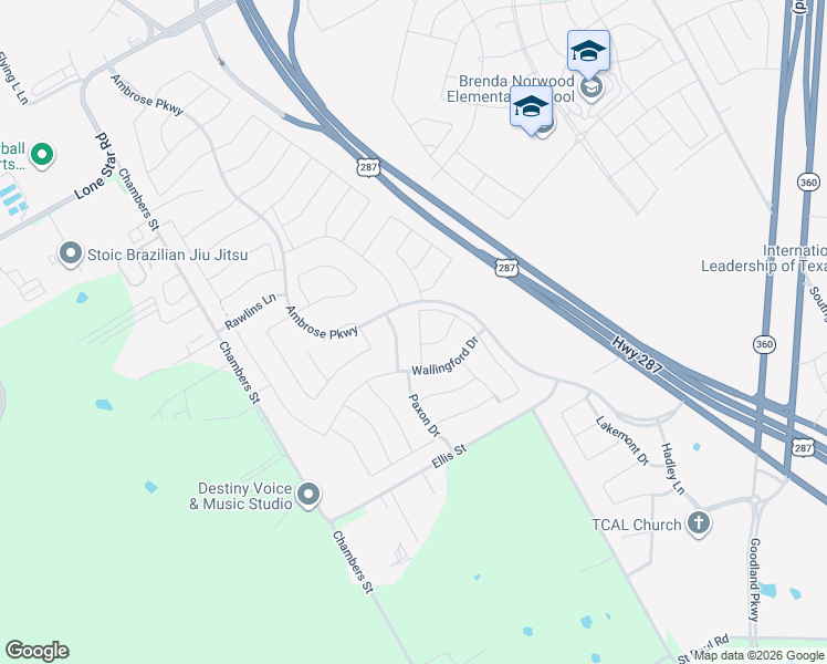 map of restaurants, bars, coffee shops, grocery stores, and more near 2906 Shires Drive in Venus