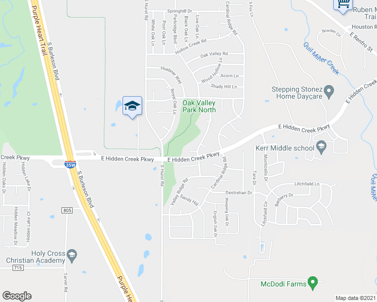 map of restaurants, bars, coffee shops, grocery stores, and more near 755 Shady Tree Court in Burleson