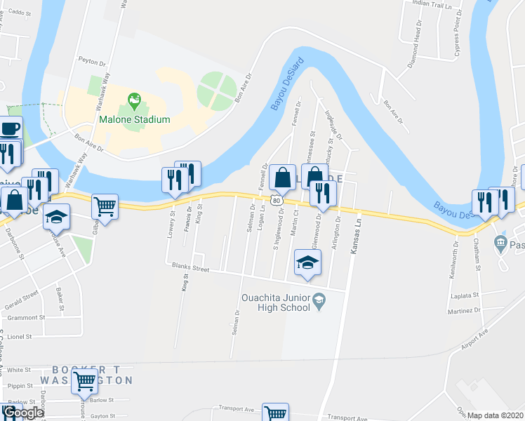 map of restaurants, bars, coffee shops, grocery stores, and more near 111 Logan Ln in Monroe