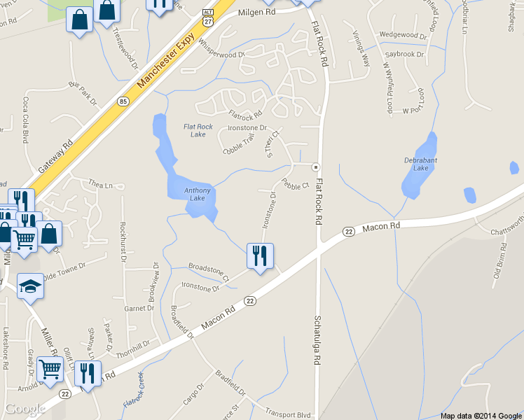 map of restaurants, bars, coffee shops, grocery stores, and more near 5769 Ironstone Drive in Columbus