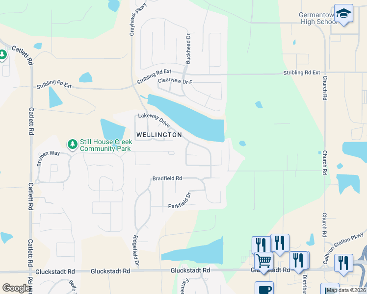 map of restaurants, bars, coffee shops, grocery stores, and more near 105 Millhouse Drive in Madison