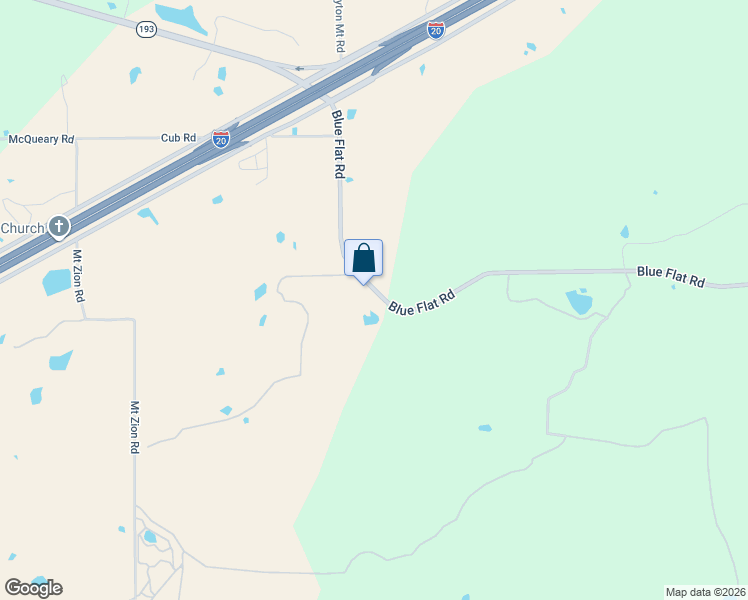 map of restaurants, bars, coffee shops, grocery stores, and more near 4763 Blue Flat Road in Gordon