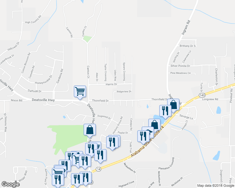 map of restaurants, bars, coffee shops, grocery stores, and more near 100 Ridgeview Drive in Millbrook