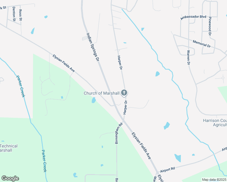 map of restaurants, bars, coffee shops, grocery stores, and more near 1510 Indian Springs Drive in Marshall