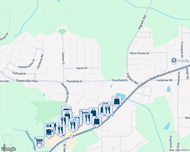 map of restaurants, bars, coffee shops, grocery stores, and more near 168 Ridgeview Drive in Millbrook