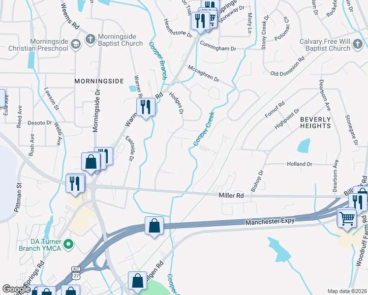 map of restaurants, bars, coffee shops, grocery stores, and more near 5642 Sterling Court in Columbus