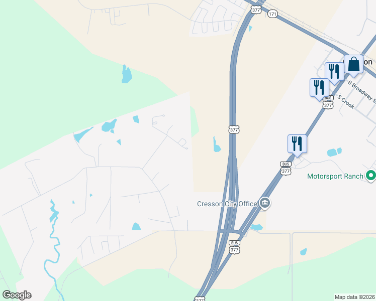 map of restaurants, bars, coffee shops, grocery stores, and more near 617 Clear Skies Court in Cresson
