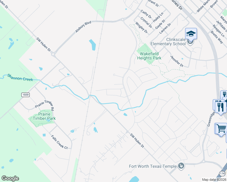 map of restaurants, bars, coffee shops, grocery stores, and more near 1733 Candler Drive in Burleson