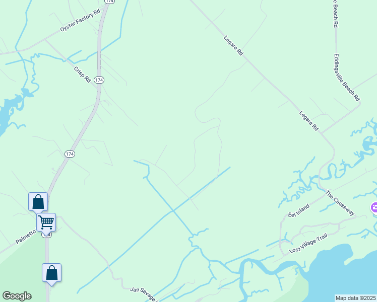 map of restaurants, bars, coffee shops, grocery stores, and more near in Edisto Island