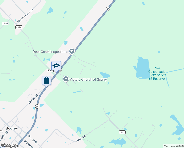 map of restaurants, bars, coffee shops, grocery stores, and more near Unnamed Road in Scurry