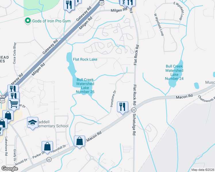 map of restaurants, bars, coffee shops, grocery stores, and more near 4 Ironstone Court in Columbus