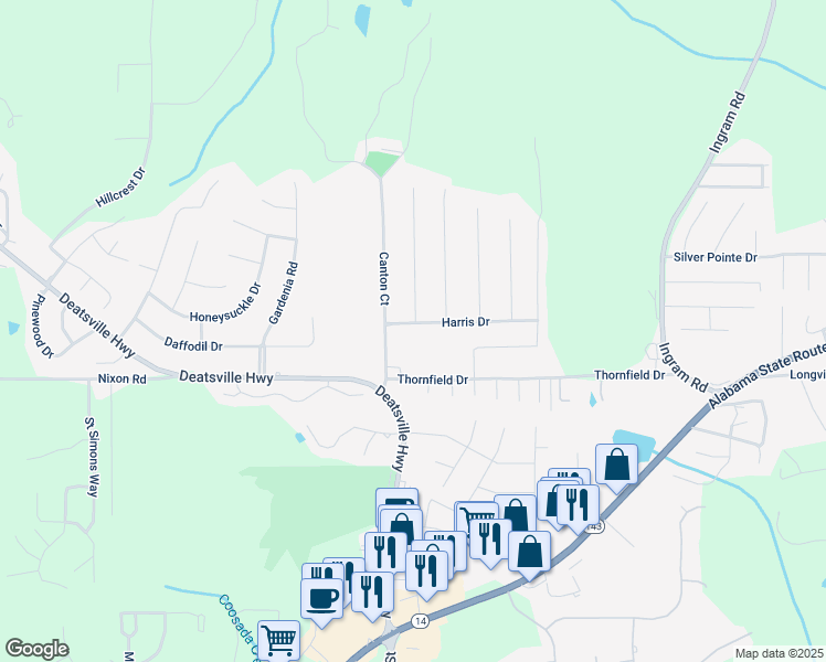 map of restaurants, bars, coffee shops, grocery stores, and more near 16 Allen Drive in Millbrook
