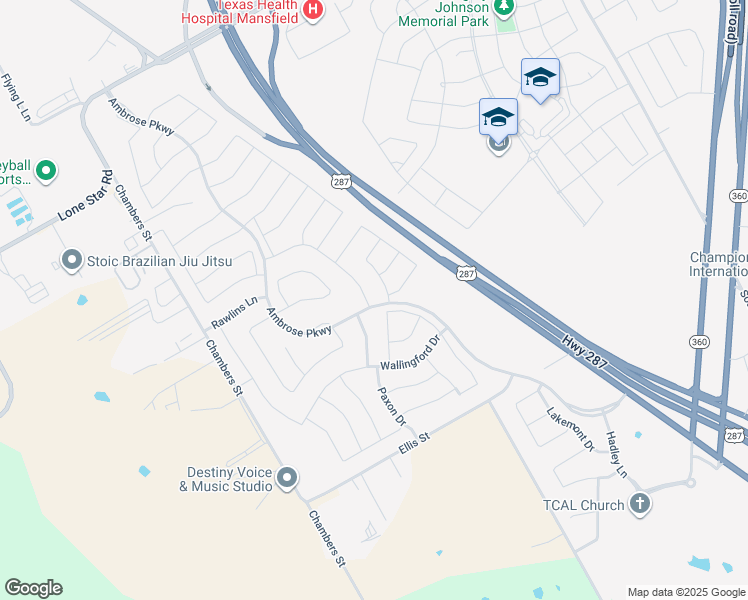 map of restaurants, bars, coffee shops, grocery stores, and more near 2600 Creswick Drive in Venus