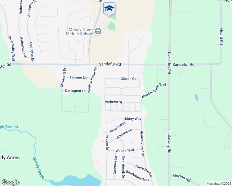 map of restaurants, bars, coffee shops, grocery stores, and more near 307 Loneoak Trail in Kathleen