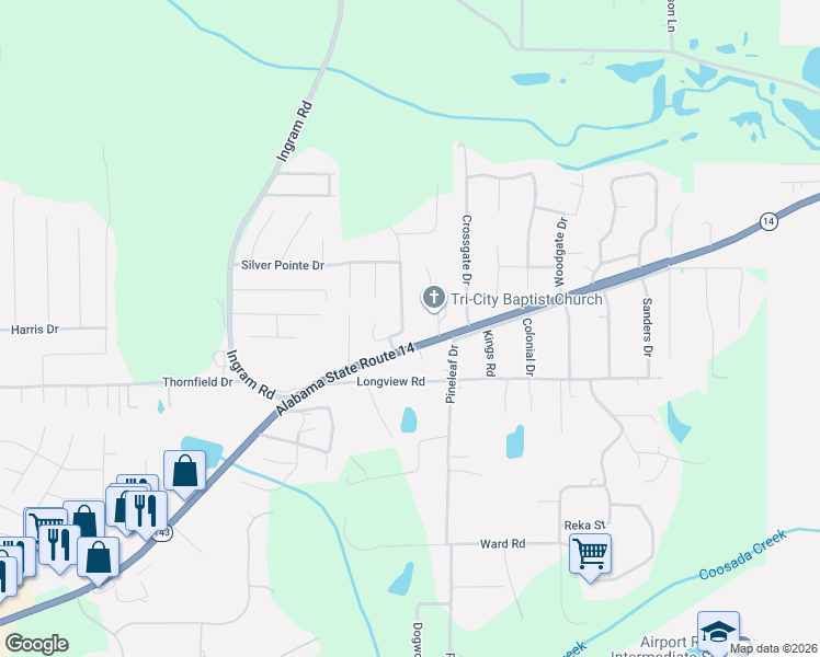 map of restaurants, bars, coffee shops, grocery stores, and more near 71 Charleston Drive in Elmore