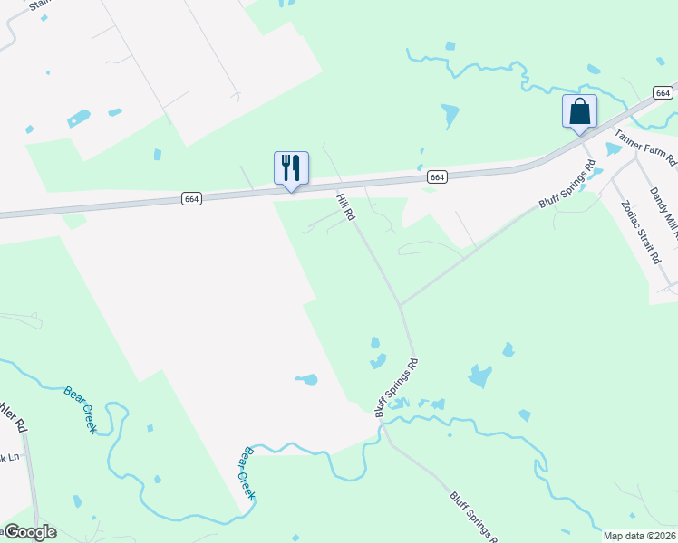 map of restaurants, bars, coffee shops, grocery stores, and more near 126 Hill Road in Ferris
