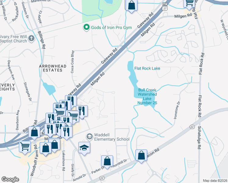 map of restaurants, bars, coffee shops, grocery stores, and more near 6551 Thea Lane in Columbus