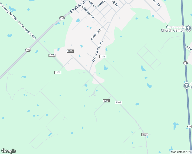 map of restaurants, bars, coffee shops, grocery stores, and more near 1666 County Road 2205 in Canton