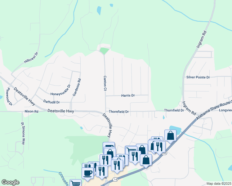 map of restaurants, bars, coffee shops, grocery stores, and more near 16 Allen Dr in Millbrook