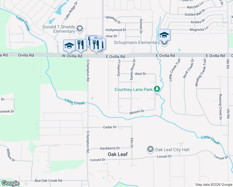 map of restaurants, bars, coffee shops, grocery stores, and more near 3021 Dorothy Lane in Glenn Heights
