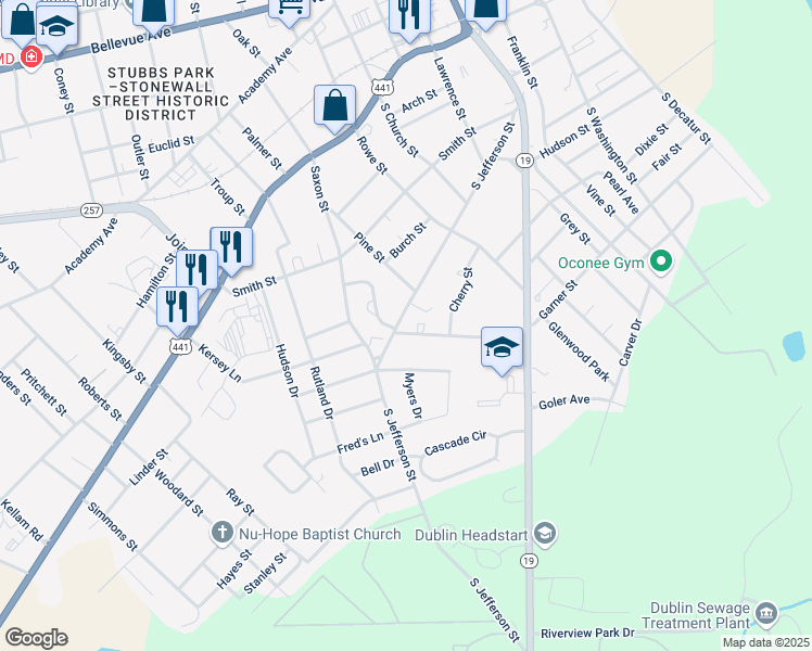 map of restaurants, bars, coffee shops, grocery stores, and more near 201 West Garner Street in Dublin